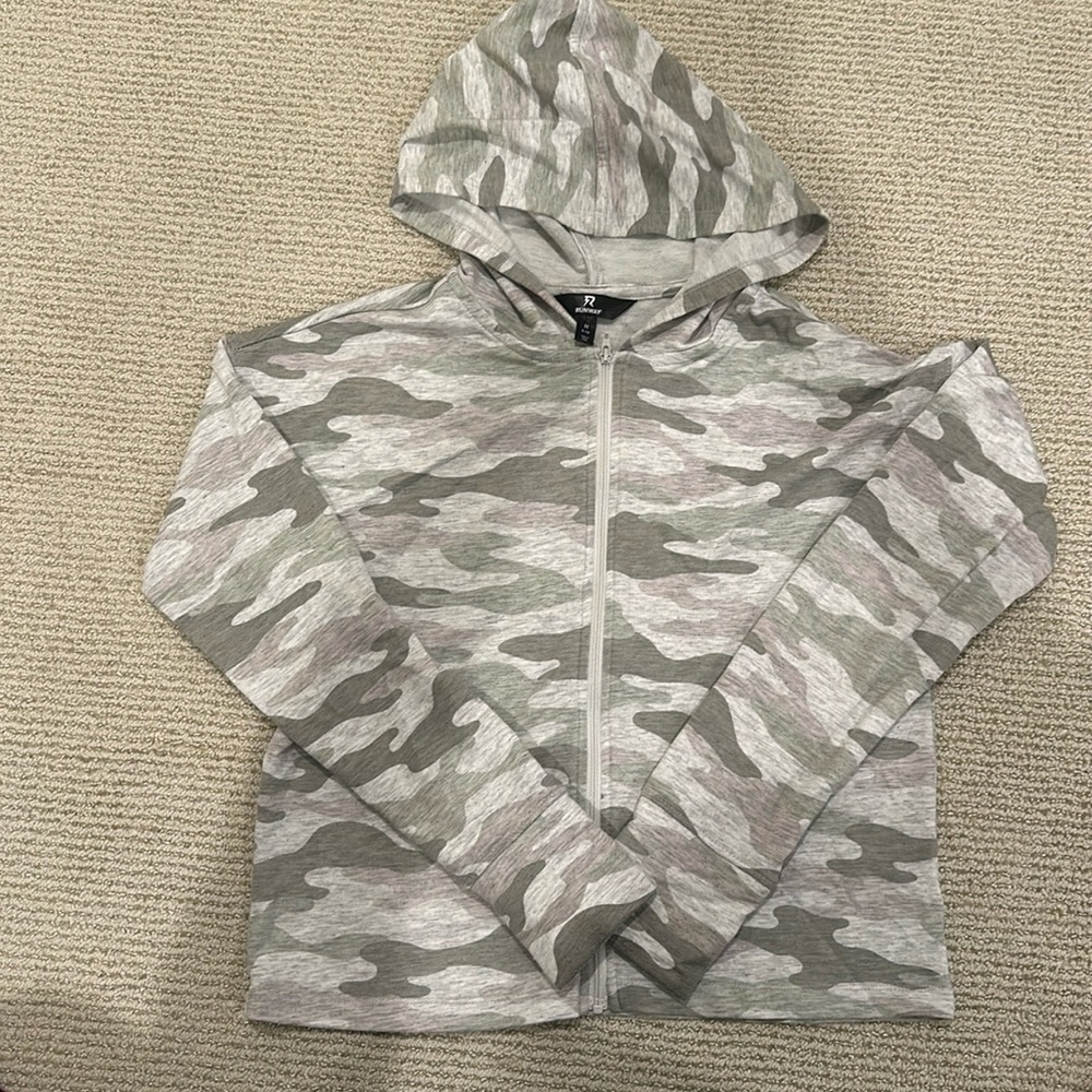 Runway Grey Camo Zip-up Sweatshirt